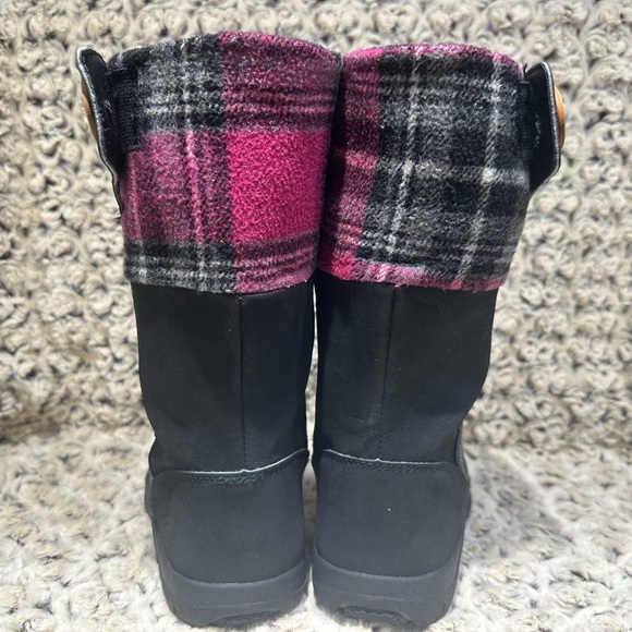 UNIQUE Keen Girls tall full-grain black leather/plaid boots. US 1 UK13 EU 33 - Picture 6 of 11